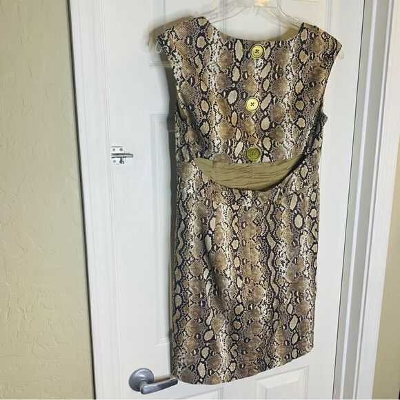 MICHAEL MICHAEL KORS Snakeskin Open Back Dress Size 10 - Picture 7 of 11